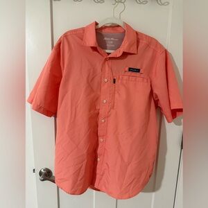 Eddie Bauer Men's Vibrant Coral Button-Down Shirt